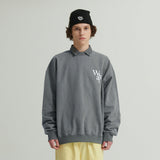 WHATTHE F.B ロゴ 刺繍 スウェット シャツ/WHATTHE F.B Logo Embroidered Sweat Shirt Chacoal