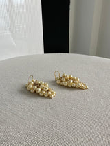pearl grape earring - yellow