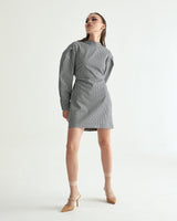 MOCK NECK STRING MINI ONEPIECE - HOUND TOOTH BLACK (6635994906742)