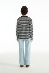 チェリーストライプロングスリーブTシャツ／CHERRY STRIPE LONG SLEEVE T-SHIRT [SALMON PINK]