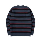 ブークルポイントストライプニット / BOUCLE POINT STRIPE KNIT - BLUE GREY