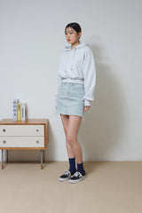 バブルロゴクロップフーディー/Burble Logo Crop Hoodie (Melange)