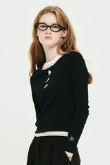 BOHEMIAN LAYERED SLIM LONG SLEEVE [BLACK]