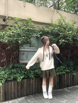ヴィンテージツイストバルーンアンバランススリットニット