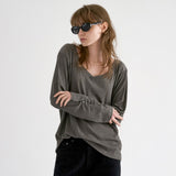 ソフトVTシャツ / SOFT V T-SHIRT, GRAY/ CHARCOAL