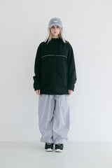 ラウンドラインフーデッドジャケット/BSR2223FWJK045 ROUND LINE HOODED JACKET BLACK