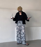 プリントプリーツパンツ / [Made] Printed Pleats Pants (2 colors)