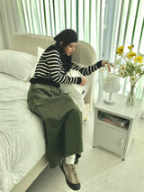 Lush back slit long skirt