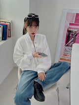 サテン ヴァーシティ ブルゾン / Satin varsity blouson (3color)