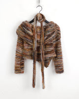 [Muffler set] Mikel Bokashi off-shoulder angora knit