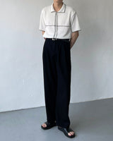 DL ステッチVネックカラーニットウェア / DL Stitch V-Neck Collar Knitwear (2 colors)