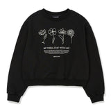 Flower Hand Graphic Sweatshirt [BLACK] (6674522505334)