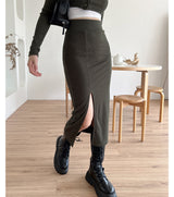 リベッドロングスカート/Ribbed Long Skirt (3color)