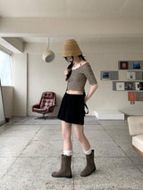 ホケットノースリーブオールインワンストライプ半袖Tシャツ / Hocket sleeveless all-in-one striped short-sleeved T-shirt
