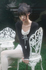 レースリボントップ (BLACK)