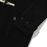 UNI MONO CHERRY HOODIE LONG DUFFLE COAT [BLACK]