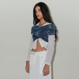 クロッププリーツシャツ / CROP PLEATS SHIRTS (WHITE,SKIN,BLACK)