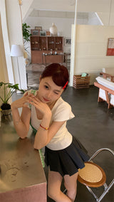 ミルクUネックTシャツ