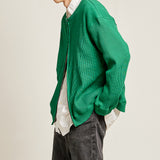 ２WAYジップアップワッフルカーディガン/DAMP 2-WAY ZIP-UP WAFFLE CARDIGAN_GREEN