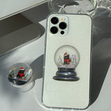 SnowBlack - Christmas Snow Somecat Ball Phone Case Bead Tok Set_glitter