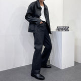 レザーピンタックジャケット/EV leather pin tuck jacket (3 colors)