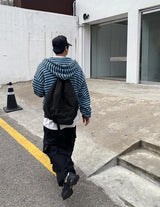 No.0656 ストライプワッフルフードZIP-UP(3color)