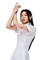 DOUBLE PIN-TUCK RIBBED MIX ONE PIECE (WHITE) (6654698815606)