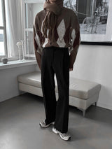 ASCLO Mohair Argyle V Cardigan (3color)