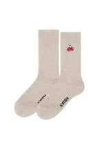 CHERRY LOGO STANDARD SOCKS [OATMEAL]