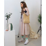 Wave smocking bag Ⅱ (light yellow) (6657234206838)