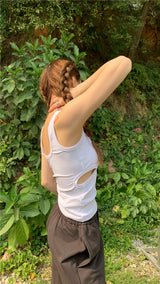 side split sleeveless top