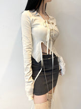 キュービックストラップミニスカート/781. Cubic strap mini sk (2color)