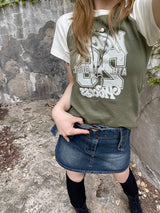 ビンテージナンバープリントラグランTシャツ