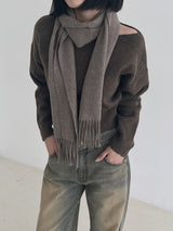 ソフトリップラインニット / Soft lip line knit (5color)