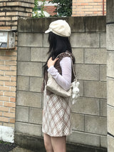 レイヤードロマンティックチェッカービスチェドレス