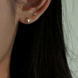 [single earring]14K gold cubic stud earring (6679719051382)