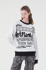 ドゥードゥルチェリーピクセルグラフィックニット／DOODLE CHERRY PIXEL GRAPHIC KNIT [WHITE]