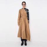 アシンメトリードレープウォータープルーフコート/Asymmetry Draped Waterproof Coat _ Beige