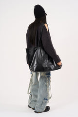 Raglan button open shoulder over-knit