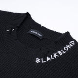 BBD Hand-stitched Logo Ripped Sweater (Black)