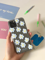 ブルーフラワーカードケース _ クリアハード (アイフォンケース) / Blue flower card case _ Clear hard (iphone case)
