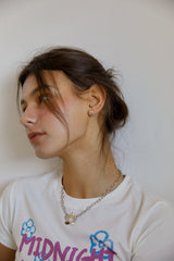 フローラルチェーンネックレス/floral chian necklace - slver