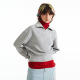 チェリーハイネックハーフジップアップ／CHERRY HIGH NECK HALF ZIP UP [MELANGE GRAY]