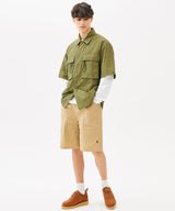 TWO POCKET STRING HALF SHIRTS (KHAKI) (6585202704502)