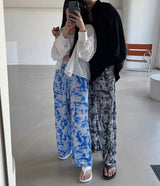 プリントプリーツパンツ / [Made] Printed Pleats Pants (2 colors)