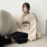 [Fleece] Give Fleece Half Zip-Up Collar Sweatshirt
