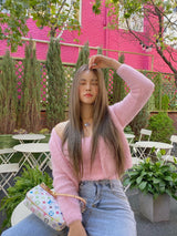 sky pink top cardigan (6676065026166)