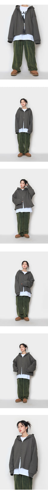 ヘビークロップフードジップアップ / Heavy crop hood zip-up