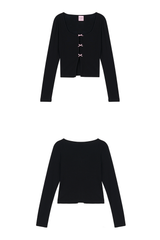 THREE RIBBON CARDIGAN