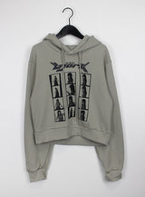 フォトクロップフードTシャツ/Photo Crop Hooded T-shirt (2color)